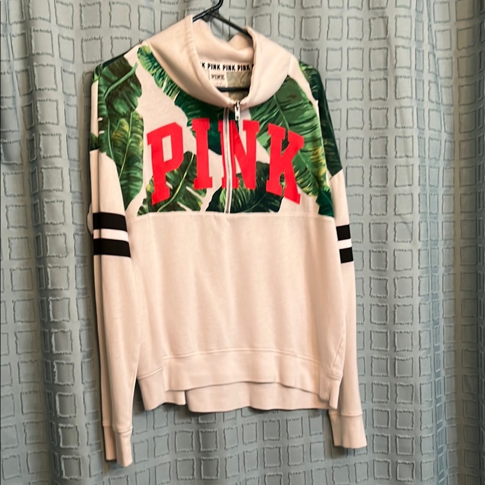 PINK Victoria's Secret Cream Graphic Hoodie